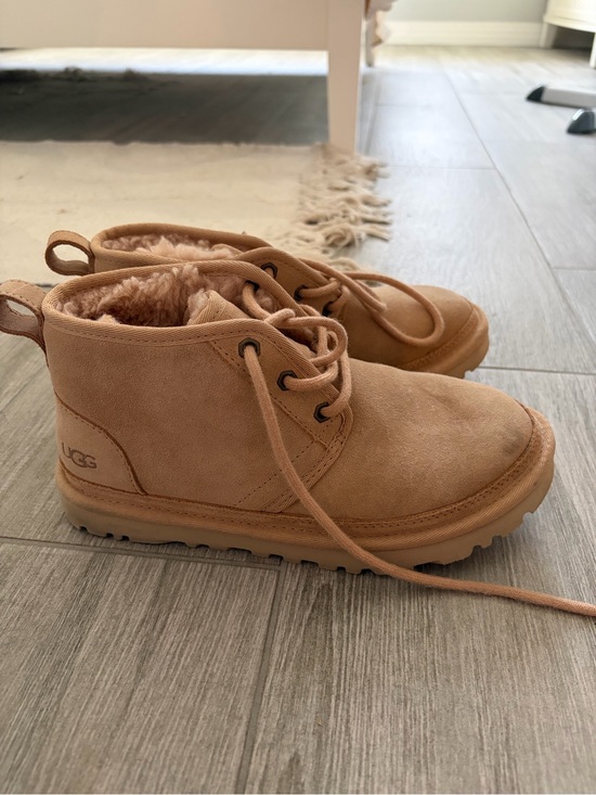 UGG Shoes - UGG Chestnut/Tan Suede Lace-Up Shearling Ankle Boots